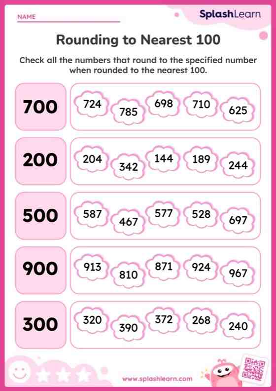 Round Numbers To The Nearest 100 Worksheet for 2: Identify Numbers That Round to the Given Multiple of 100