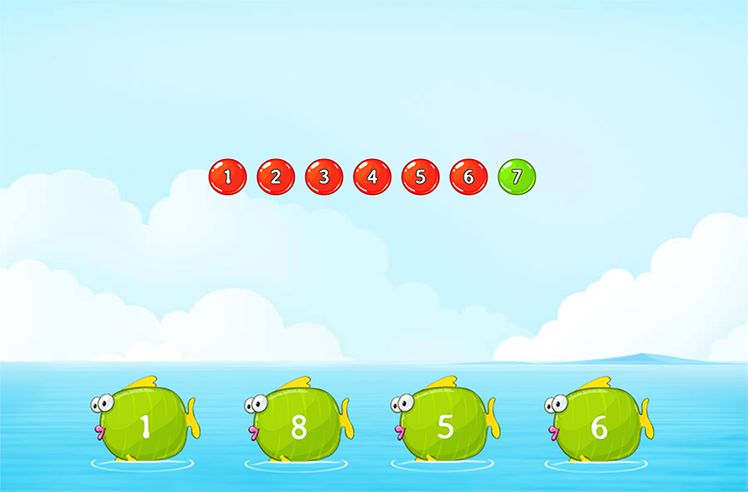 Subtract With Pictures game for Pre-K: Identifying One Less within 10
