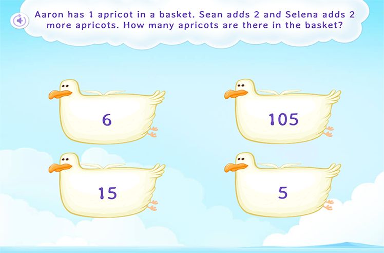 Add Three Whole Numbers game for 1: Solve Word Problems on Adding Three Numbers