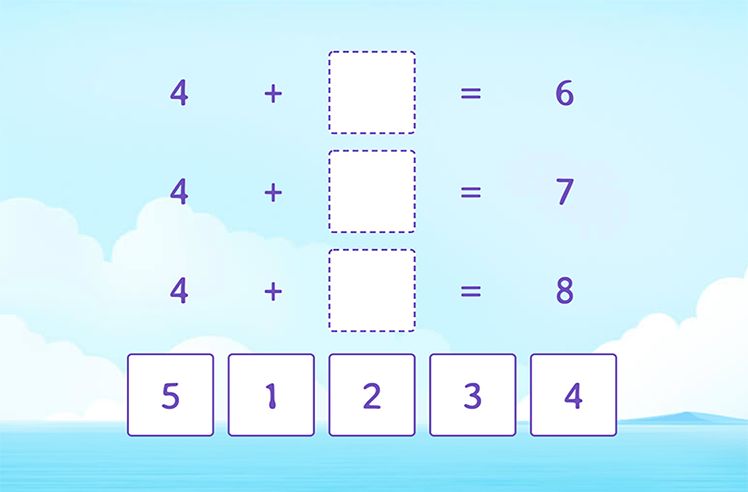Count On To Add game for 1: Completing the Addition Sentences