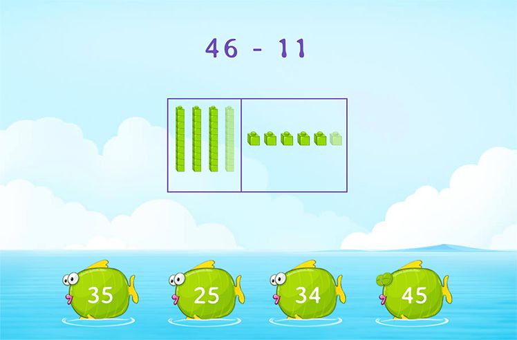 Subtract With Pictures game for 2: Using Models to Subtract