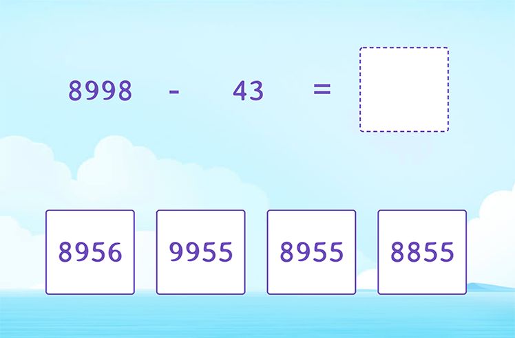 4-Digit Subtraction Without Regrouping game for 3: Fluently Subtracting 2-Digit From 4-Digit Numbers