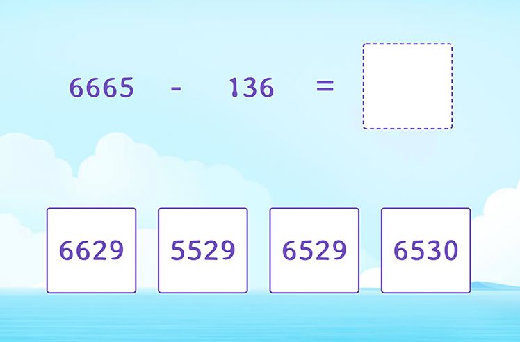 4-Digit Subtraction With Regrouping game for 4: Regrouping and Subtracting 3-Digit From 4-Digit Numbers