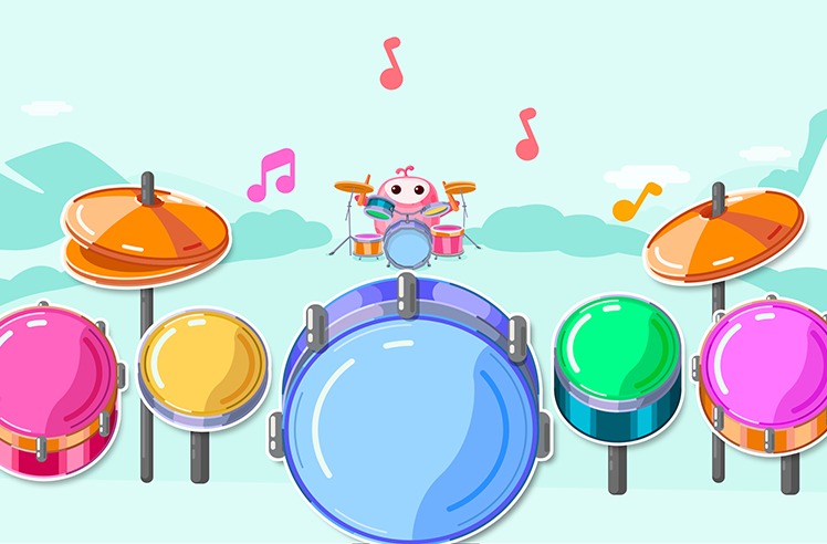 Musical Instruments game for Pre-K: Play the Drums Band Jam