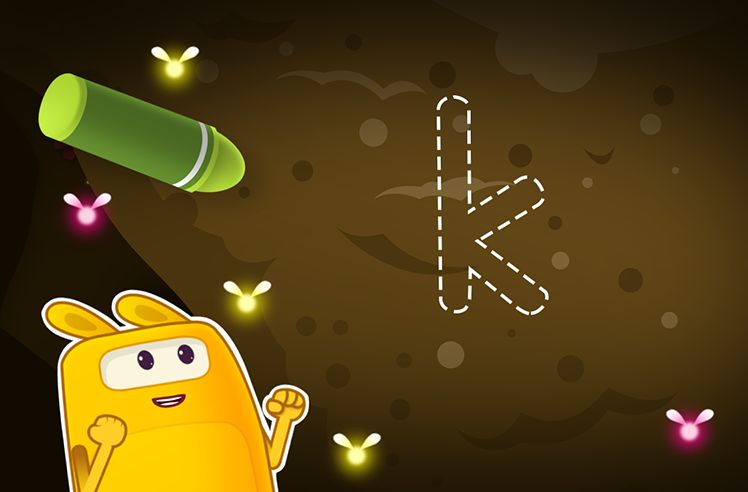 Letter Tracing K game for R: Time to Trace Lowercase k