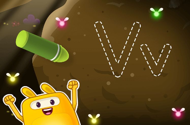 Letter Sounds game for 1: Trace the Letter V