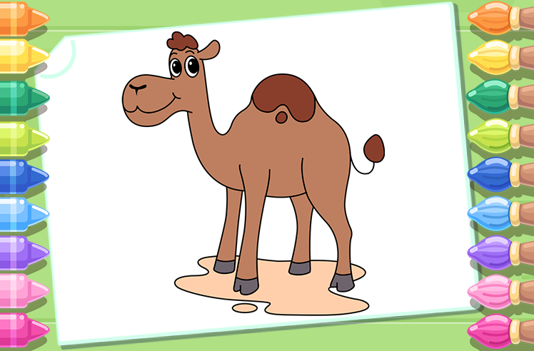 Animals game for Pre-K: Desert Camel Coloring Adventure