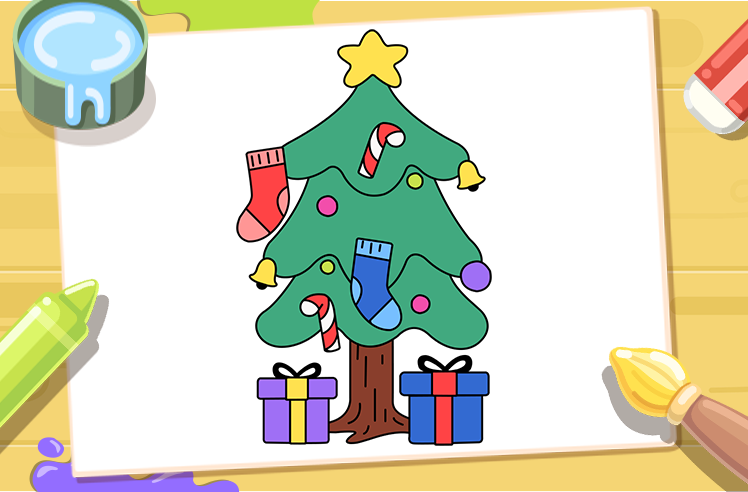 Christmas game for Pre-K: Christmas Tree Coloring Odyssey
