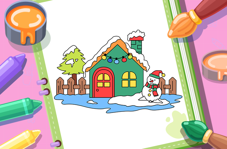 Christmas game for Pre-K: Unleash Your Creativity with House Coloring