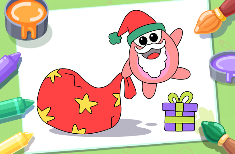 Christmas game for Pre-K: Santa's Sack Festive Coloring Journey