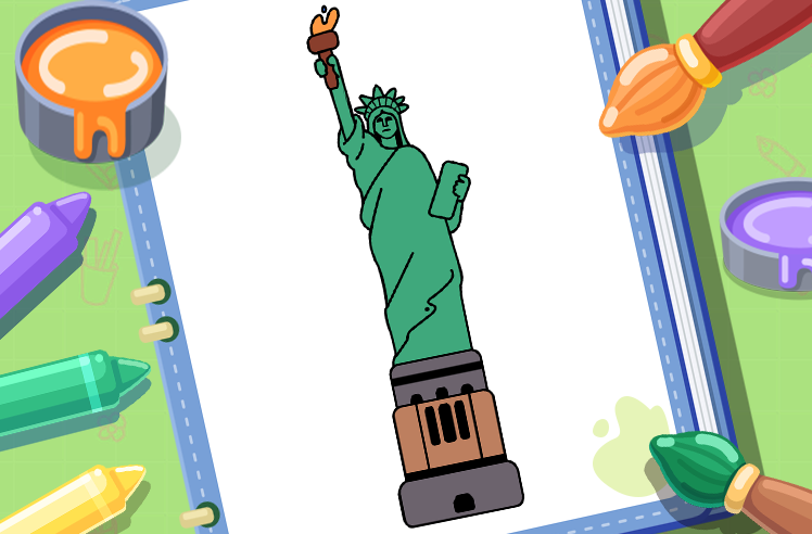 Monuments game for Pre-K: Eiffel Tower Coloring Experience