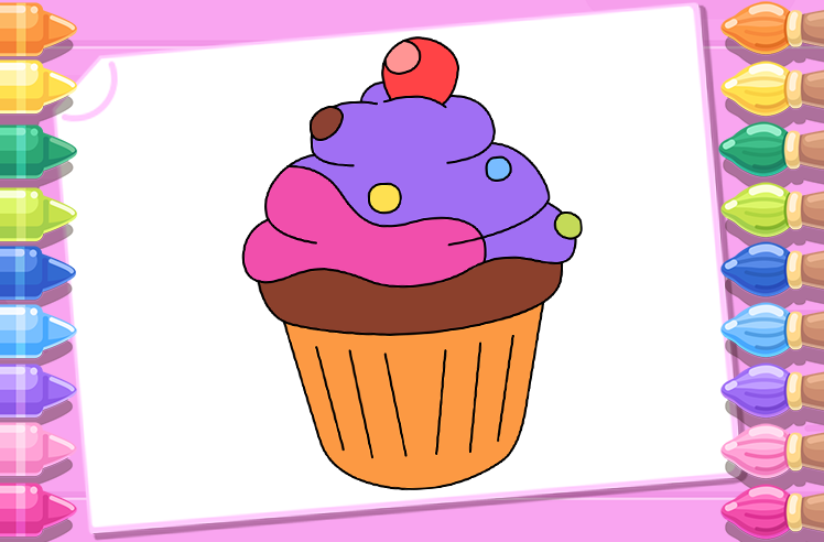Dessert game for Pre-K: Cupcake Coloring Fun