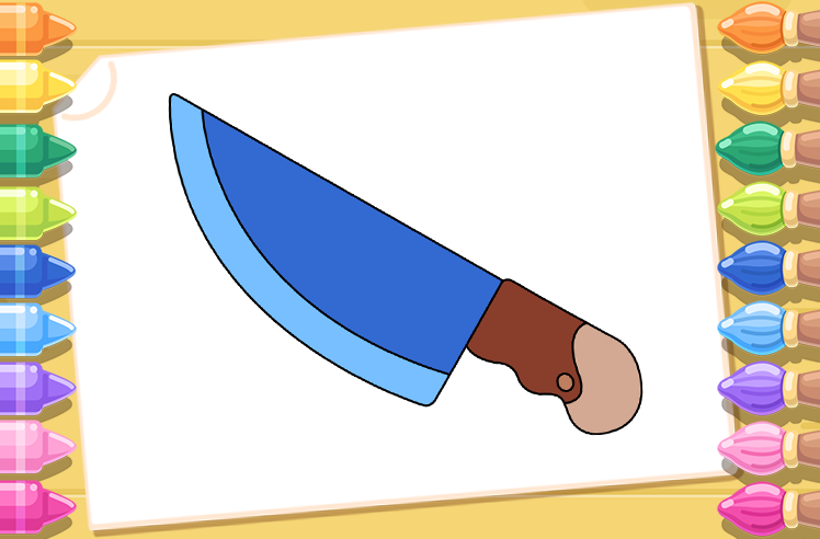 Utensils game for Pre-K: Knife Coloring Adventure