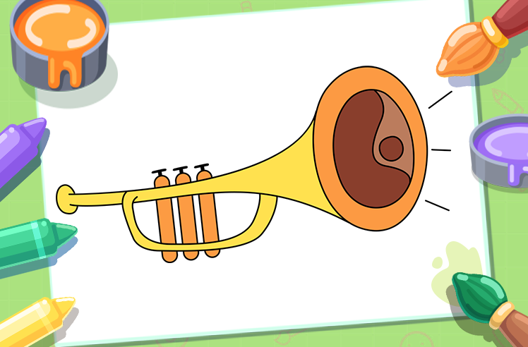 Musical Instruments game for Pre-K: Music Meets Art in the Trumpet Coloring