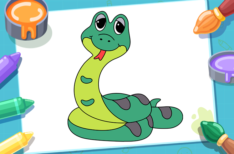 Reptiles game for Pre-K: Anaconda Jungle Coloring Adventure
