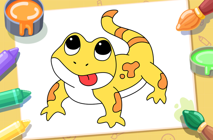 Reptiles game for Pre-K: Gecko Coloring Adventure