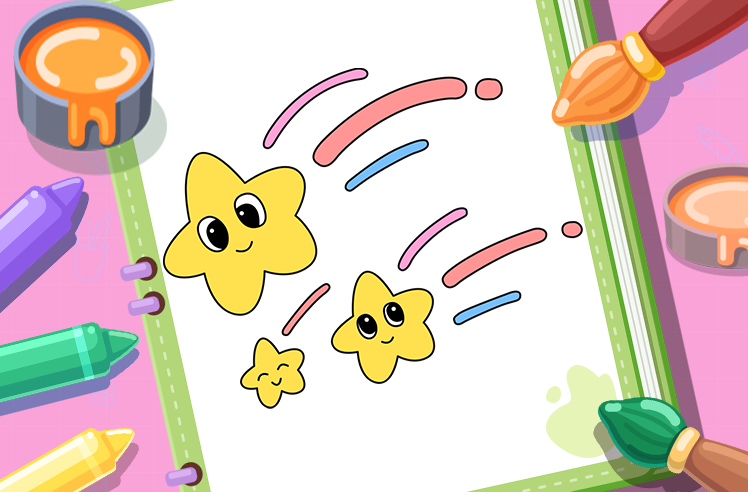 Space game for Pre-K: Shooting Stars Galactic Coloring Journey
