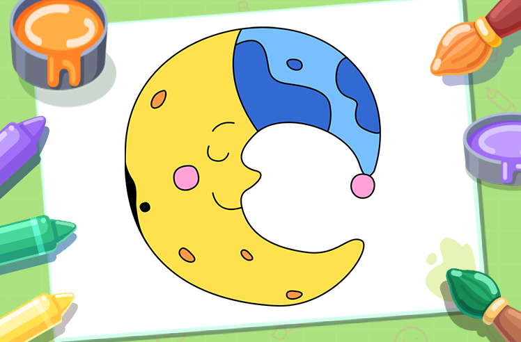 Space game for Pre-K: Moon A Lunar Coloring Adventure