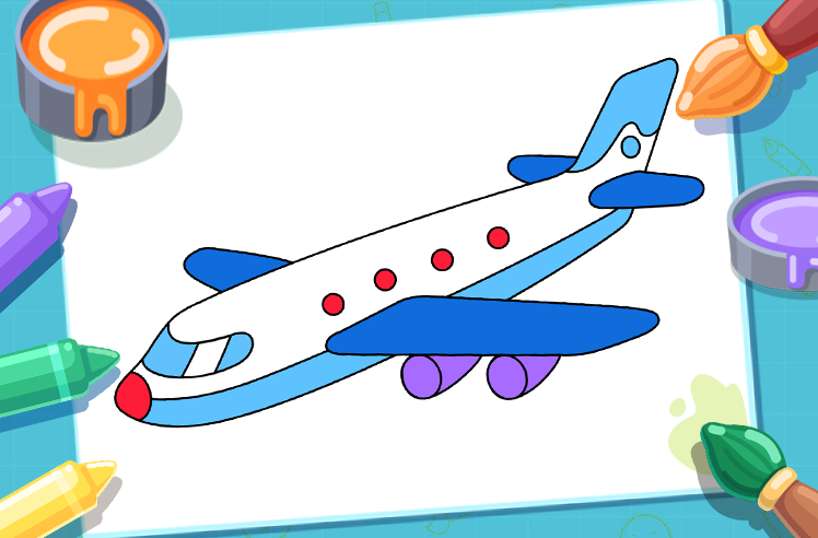 Vehicles game for Pre-K: Airplane Sky-high Coloring Adventure