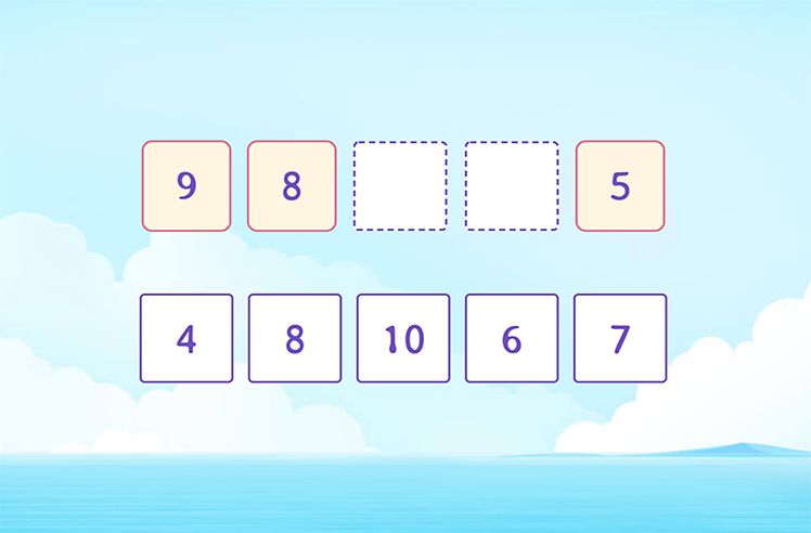 Counting Backwards game for Pre-K: Counting Back and Filling the Missing Numbers