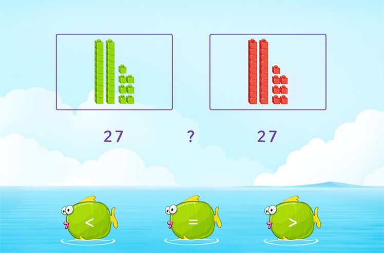 Compare Numbers Using Place Value game for 1: Comparing Using Models