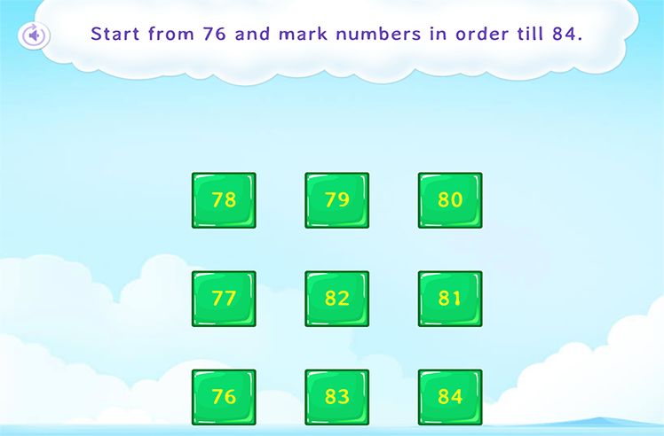 Number Sequence game for 1: Selecting the Numbers in Sequence