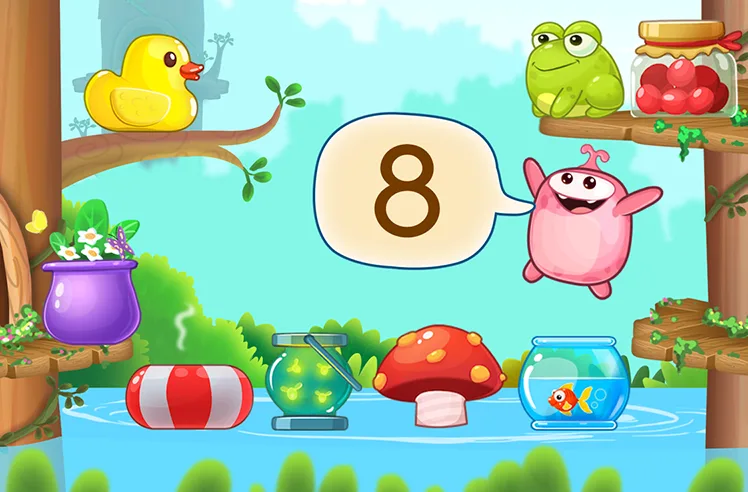 Number Sequence game for Pre-K: Hopping and Counting from 1 to 10