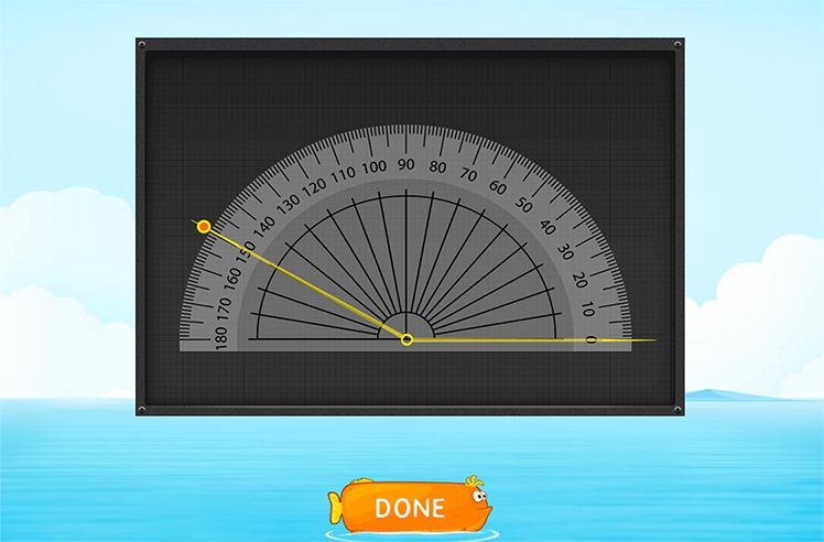 Angles game for 4: Drawing Angles Nearest 5 and 1 Degrees