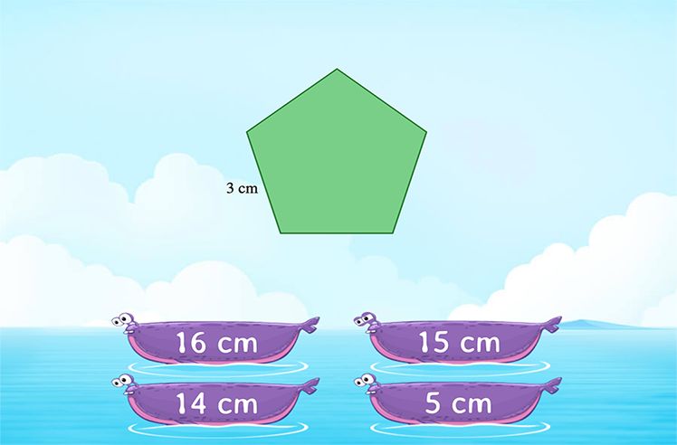 Perimeter game for 3: Determining the Perimeter of Regular Shapes