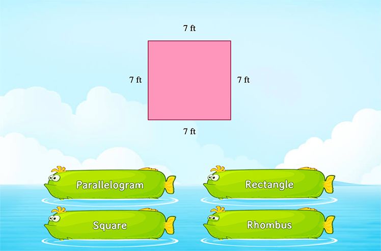 Quadrilaterals game for 3: Name the Quadrilateral