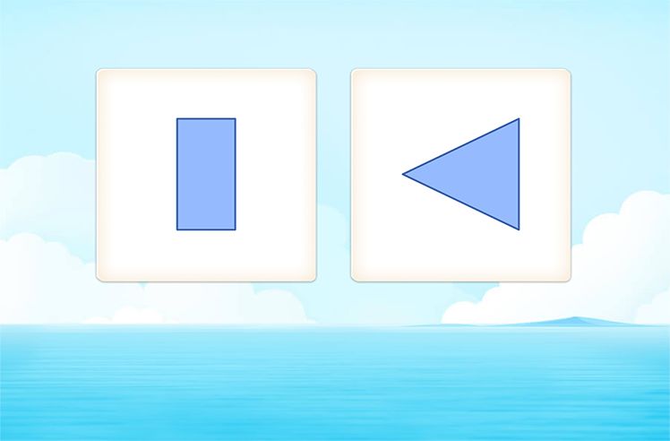 2D Shapes game for 1: Triangles and Rectangles