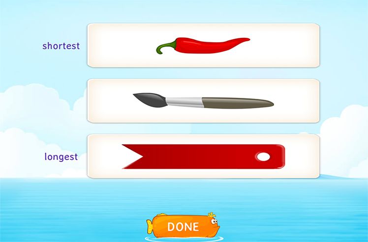 Comparing Lengths game for 1: Ordering Objects by Length