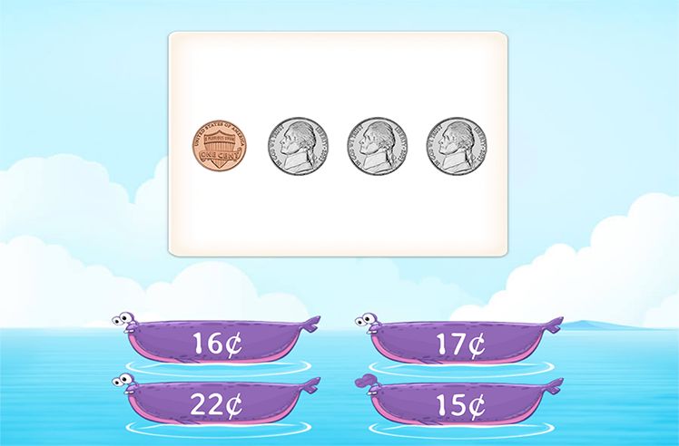 Counting Money game for 1: Counting the Total Money