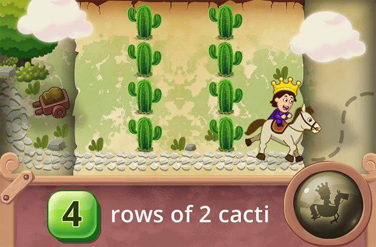 Multiplication With Arrays game for 2: Understanding Rows in an Array