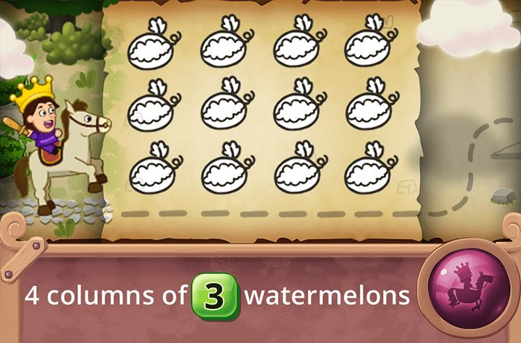 Multiplication With Arrays game for 2: Understanding Columns in an Array