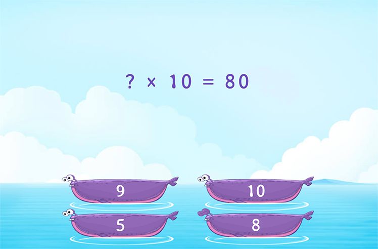 Multiplication By 10 game for 3: Completing Multiplication Facts of 10