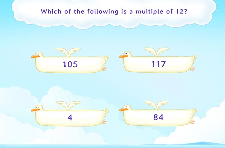 Multiplication By 12 game for 3: Identifying the Multiples of 12