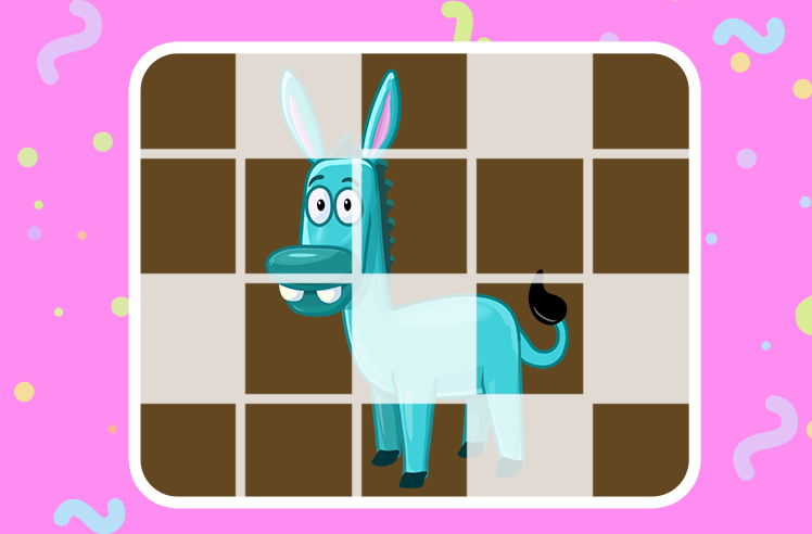 Animals game for Pre-K: Paint Adorable Donkeys