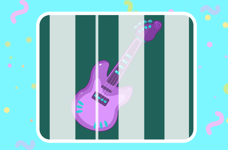 Musical Instruments game for Pre-K: Paint Vibrant Guitars