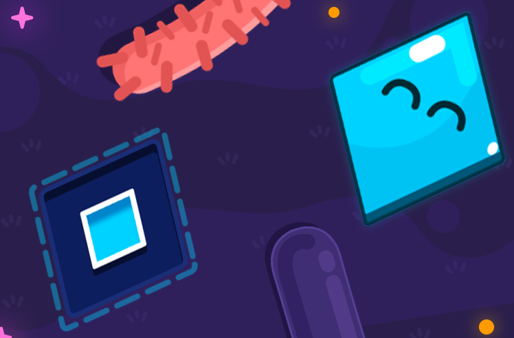 Colors game for R: Blue Sneaky Shapes